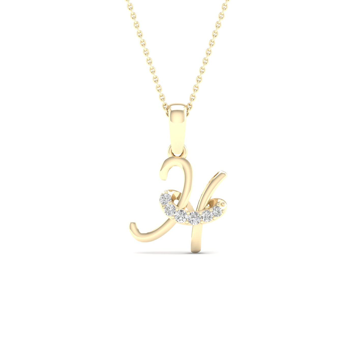 10 Karat Yellow Gold 0.04 Carat Diamonds Initial (H) Pendant-0827369-YG