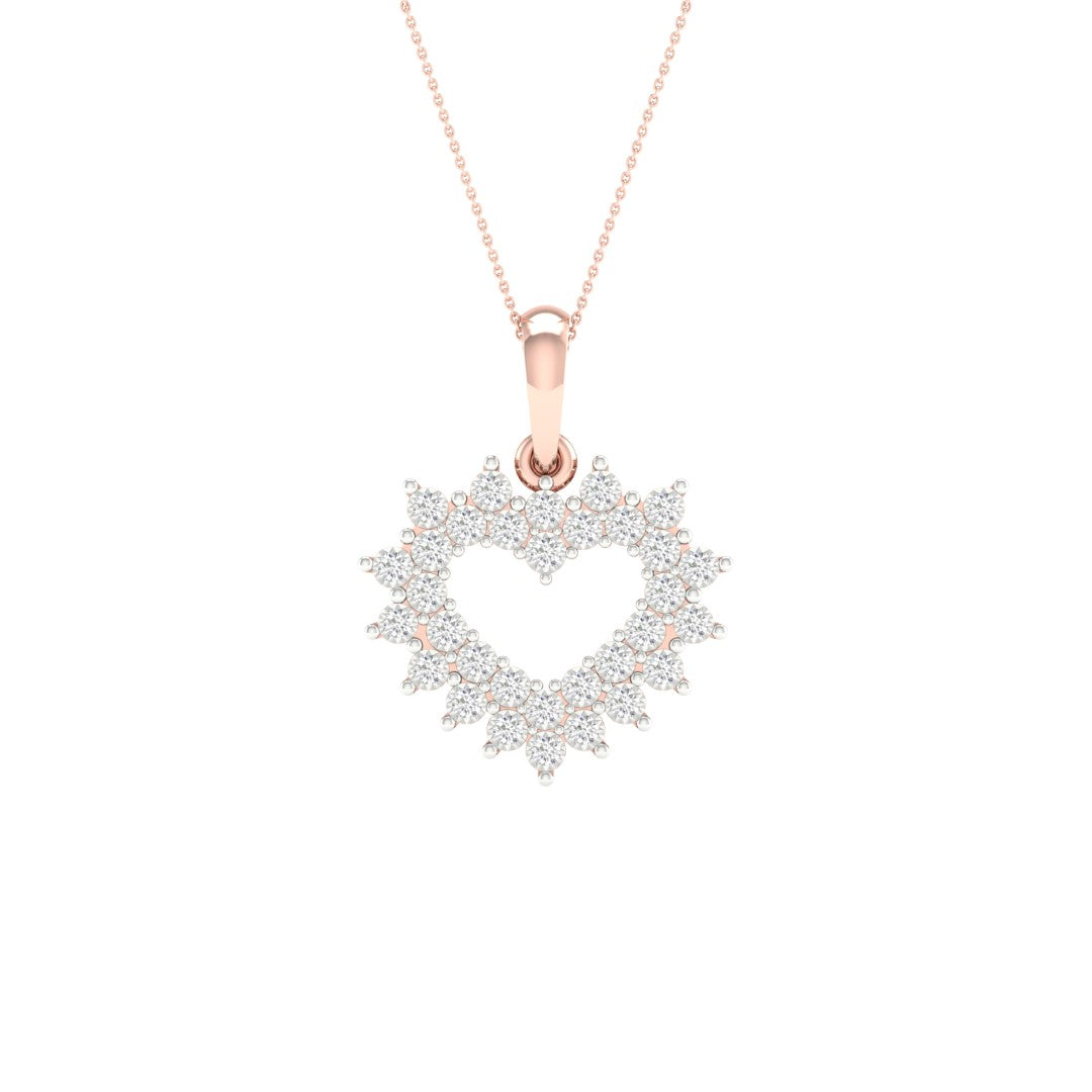 10 Karat Rose Gold 0.10 Carat Diamonds Heart Pendant-0827944-RG