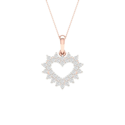 10 Karat Rose Gold 0.10 Carat Diamonds Heart Pendant-0827944-RG