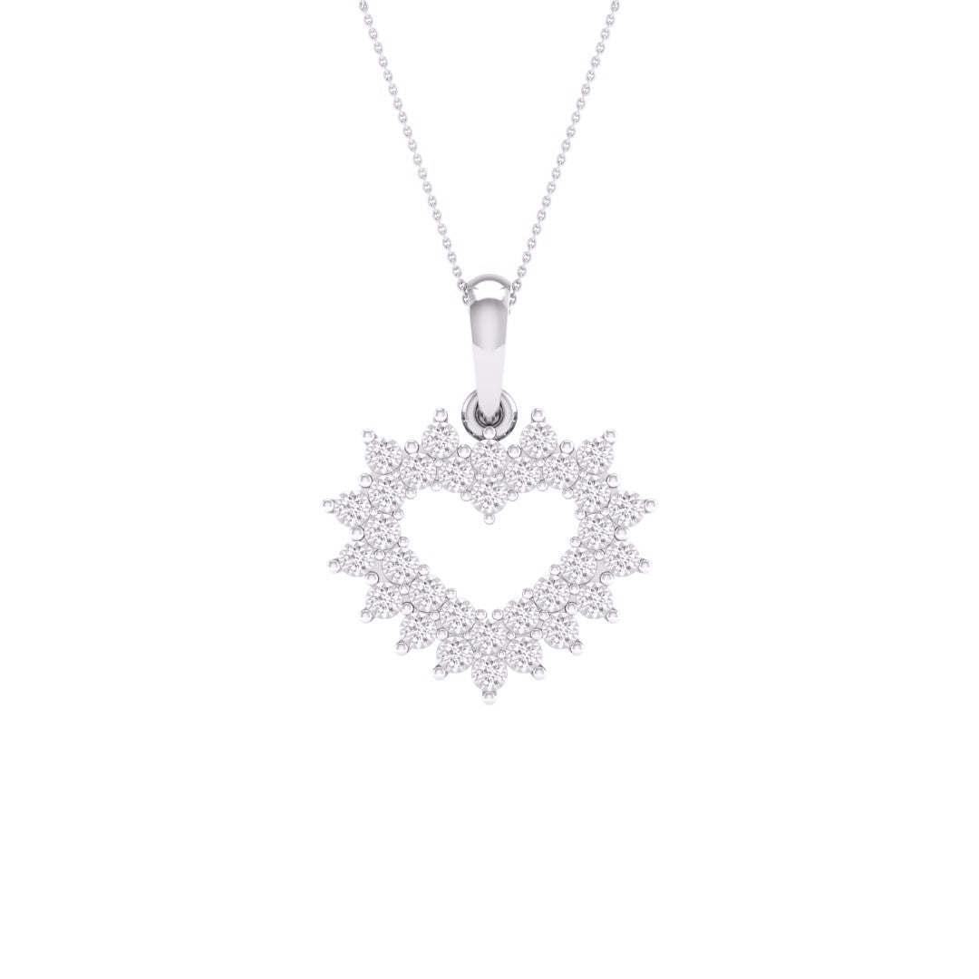 10 Karat White Gold 0.10 Carat Diamonds Heart Pendant-0827944-WG