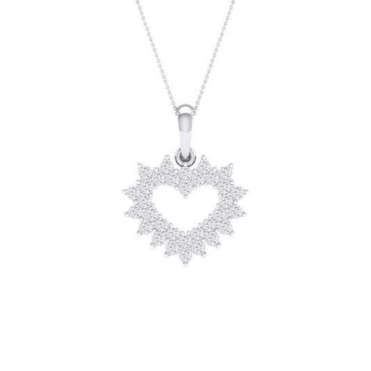 10 Karat White Gold 0.10 Carat Diamonds Heart Pendant-0827944-WG