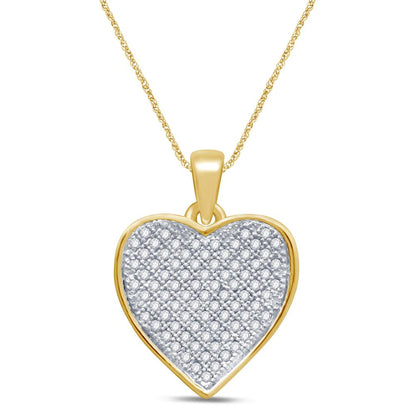 10 Karat Yellow Gold 0.25 Carat Diamonds Heart Pendant-0829091-YG