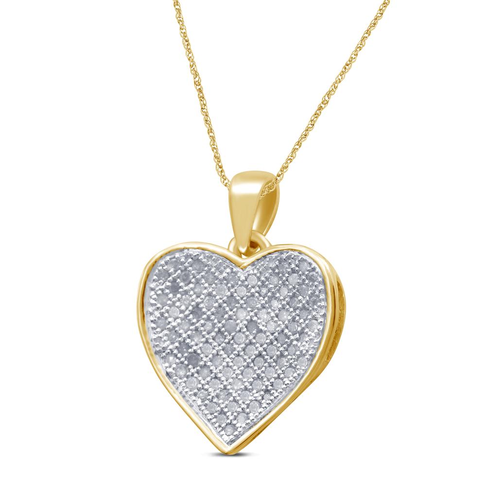 10 Karat Yellow Gold 0.25 Carat Diamonds Heart Pendant-0829091-YG