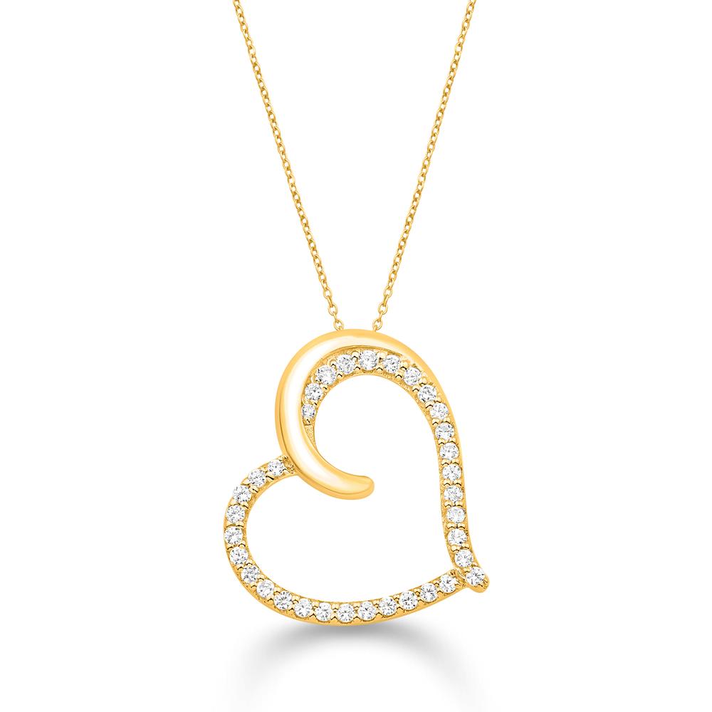 10 Karat Yellow Gold 0.21 Carat Diamonds Heart Pendant-0832964-YG