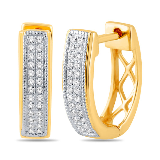 10 Karat Yellow Gold 0.15 Carat Diamonds Classic Hoops-0925141-YG