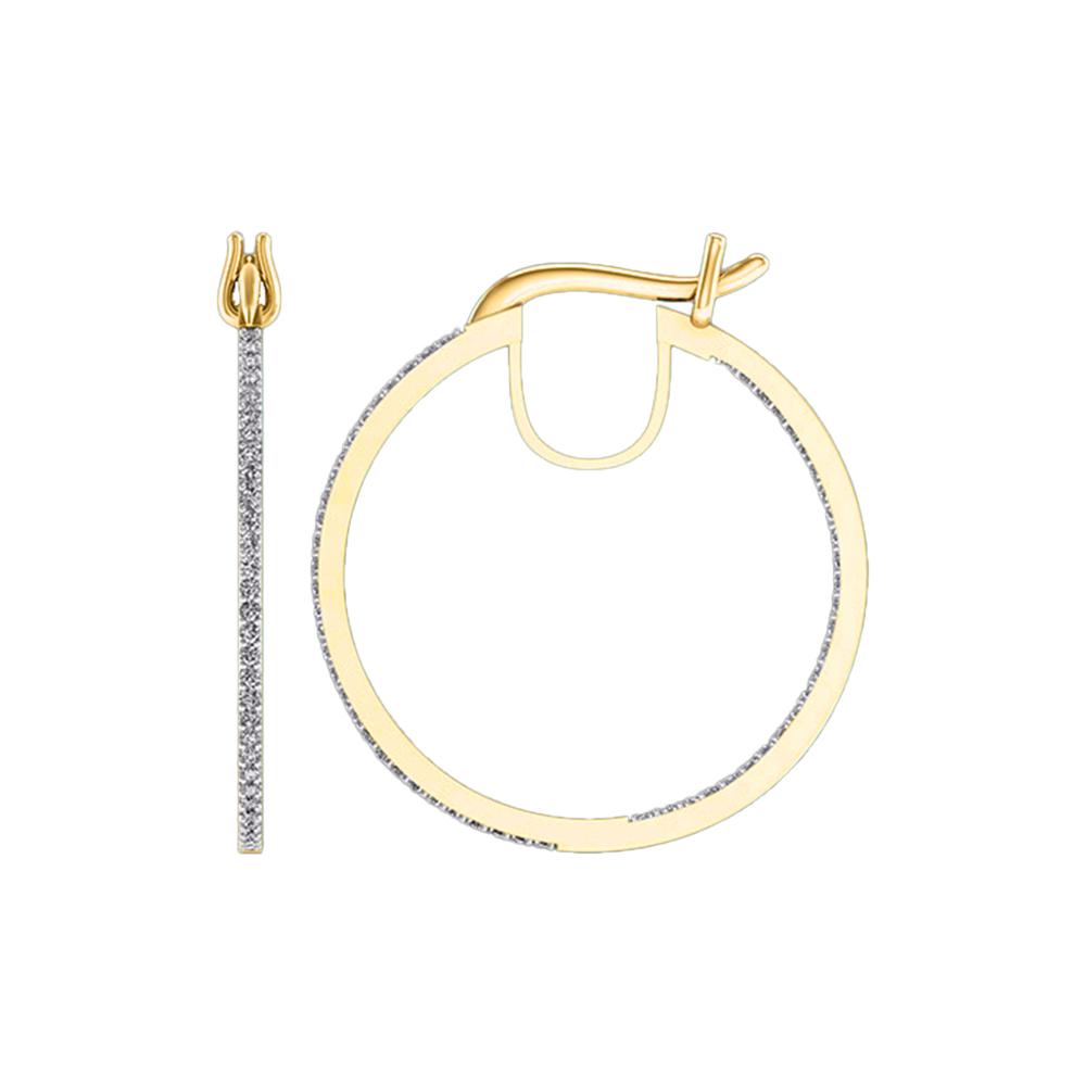 10 Karat Yellow Gold 0.25 Carat Diamonds Classic Hoops-0927013-YG