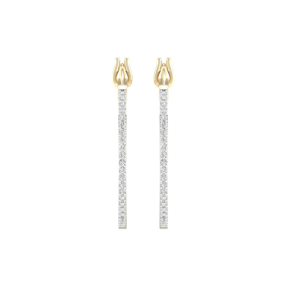 10 Karat Yellow Gold 0.25 Carat Diamonds Classic Hoops-0927013-YG