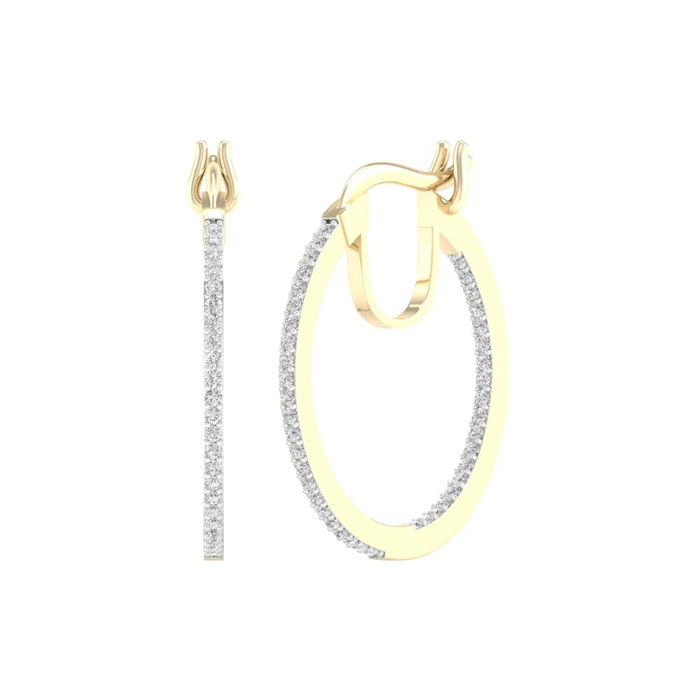 10 Karat Yellow Gold 0.25 Carat Diamonds Classic Hoops-0927013-YG