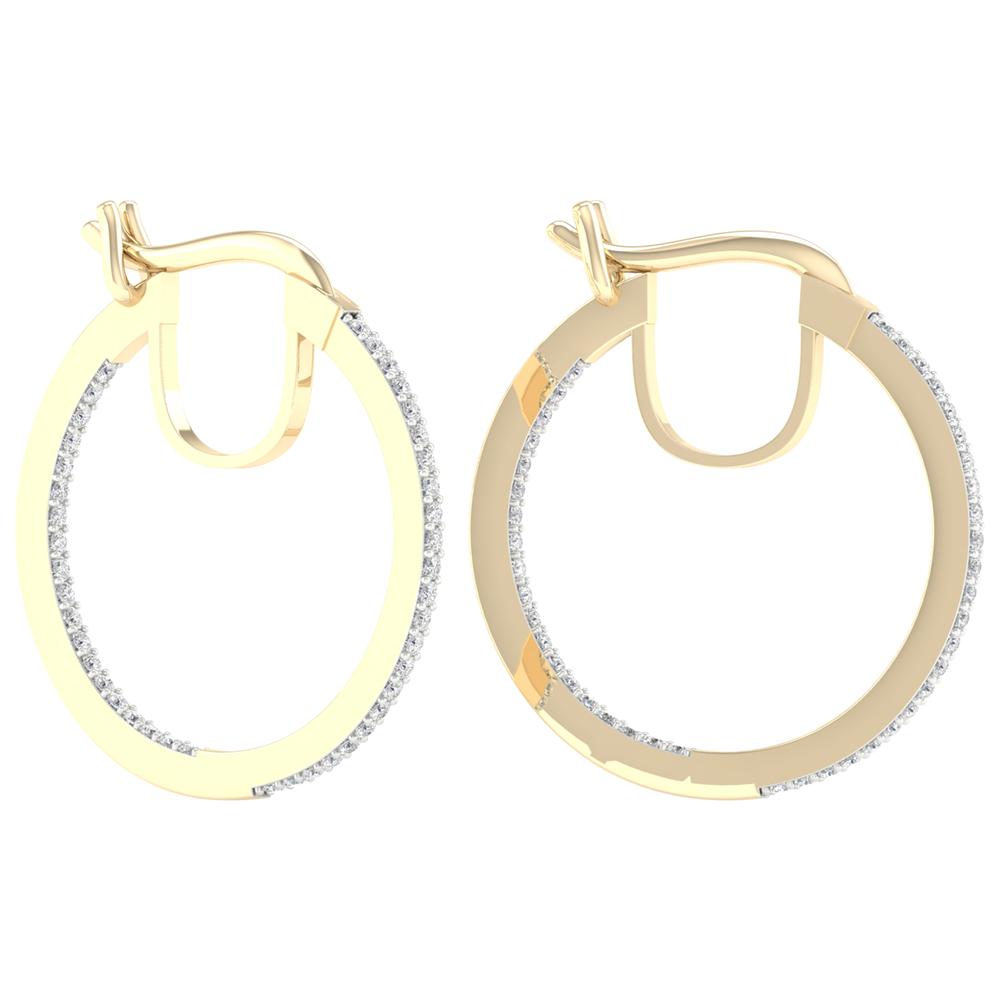 10 Karat Yellow Gold 0.25 Carat Diamonds Classic Hoops-0927013-YG