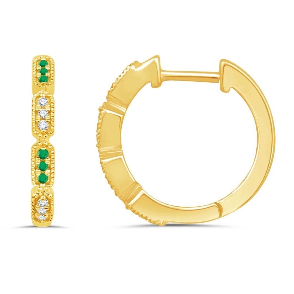 10 Karat Yellow Gold 0.12 Carat Diamonds Classic Hoops-0932153-YG