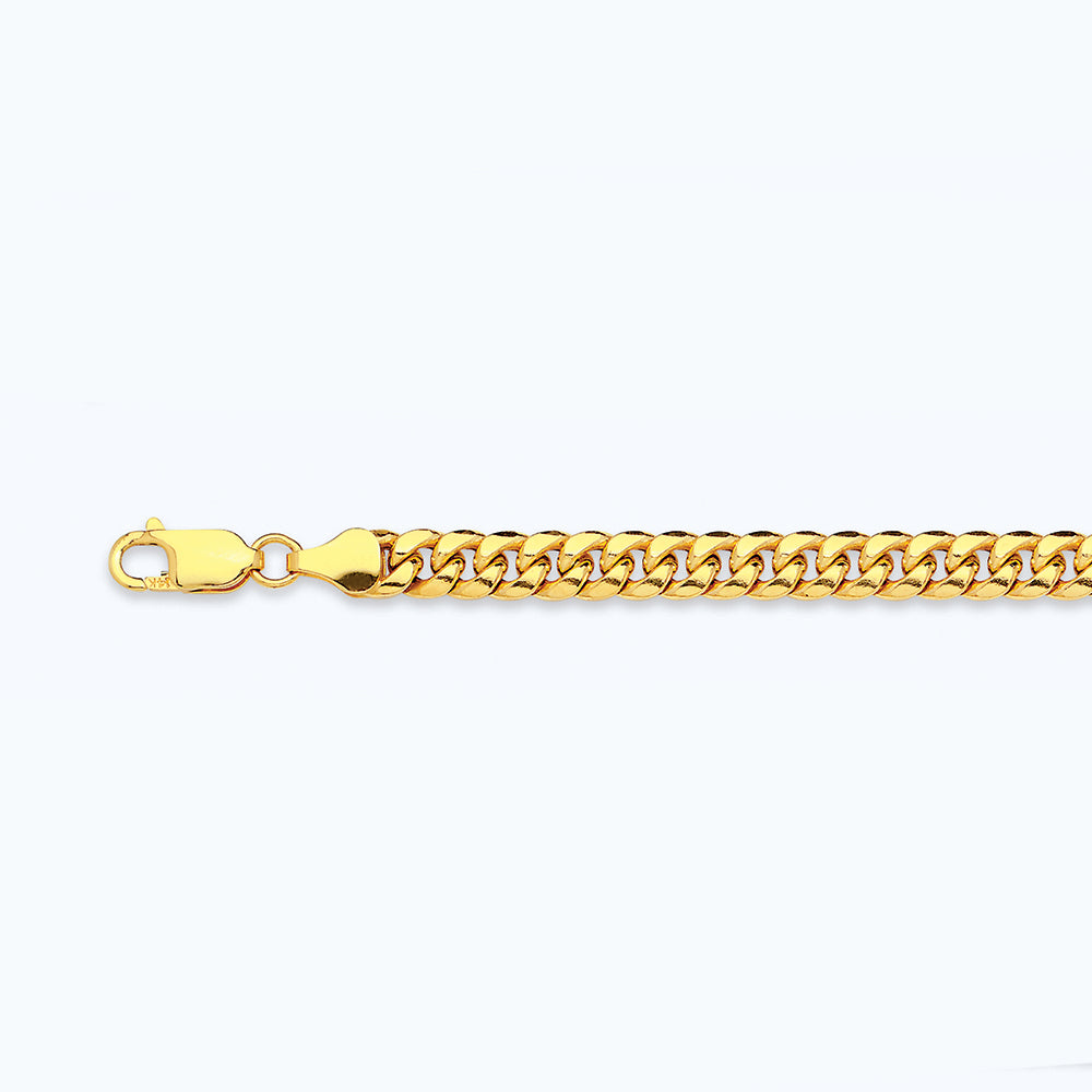 10K 4.5MM YELLOW GOLD HOLLOW MIAMI CUBAN 16" CHAIN NECKLACE (AVAILABLE IN LENGTHS 7" - 30")