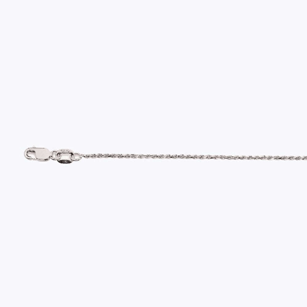 10K 1MM WHITE GOLD SOLID DC ROPE 30" CHAIN NECKLACE (AVAILABLE IN LENGTHS 7" - 30")