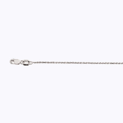 10K 1MM WHITE GOLD SOLID DC ROPE 28" CHAIN NECKLACE (AVAILABLE IN LENGTHS 7" - 30")