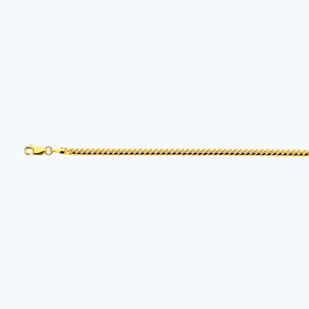 18K 3.5MM YELLOW GOLD SOLID MIAMI CUBAN 24" CHAIN NECKLACE (AVAILABLE IN LENGTHS 7" - 30")