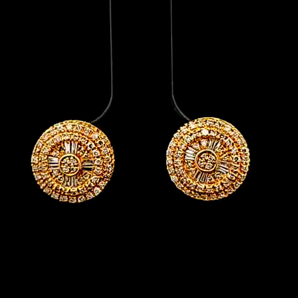 Elegant Gold Earrings 3/4 Ct. Diamond 10K Yellow Gold