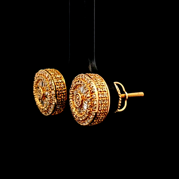 Elegant Gold Earrings 3/4 Ct. Diamond 10K Yellow Gold