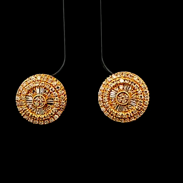 Elegant Gold Earrings 3/4 Ct. Diamond 10K Yellow Gold