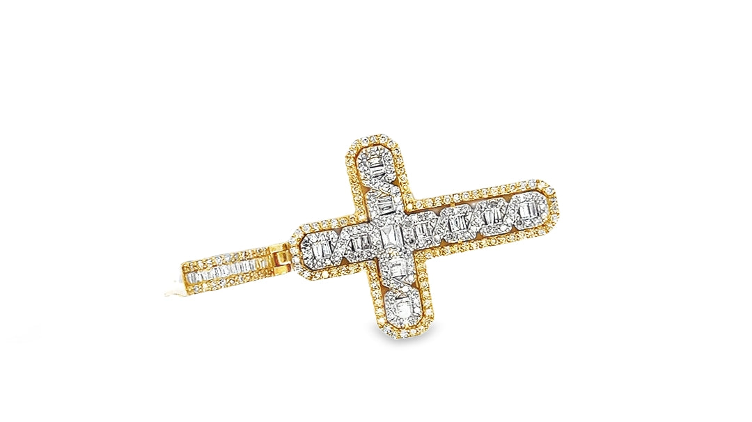 Baguette Cross Pendant 2.15 Ct. Diamond 10K Gold