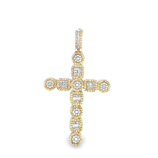 Elegant Cross Pendant 2.17 Ct. Diamond 10K Gold