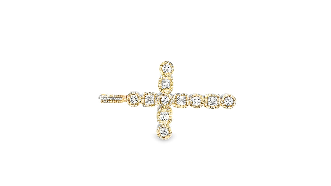 Elegant Cross Pendant 2.17 Ct. Diamond 10K Gold