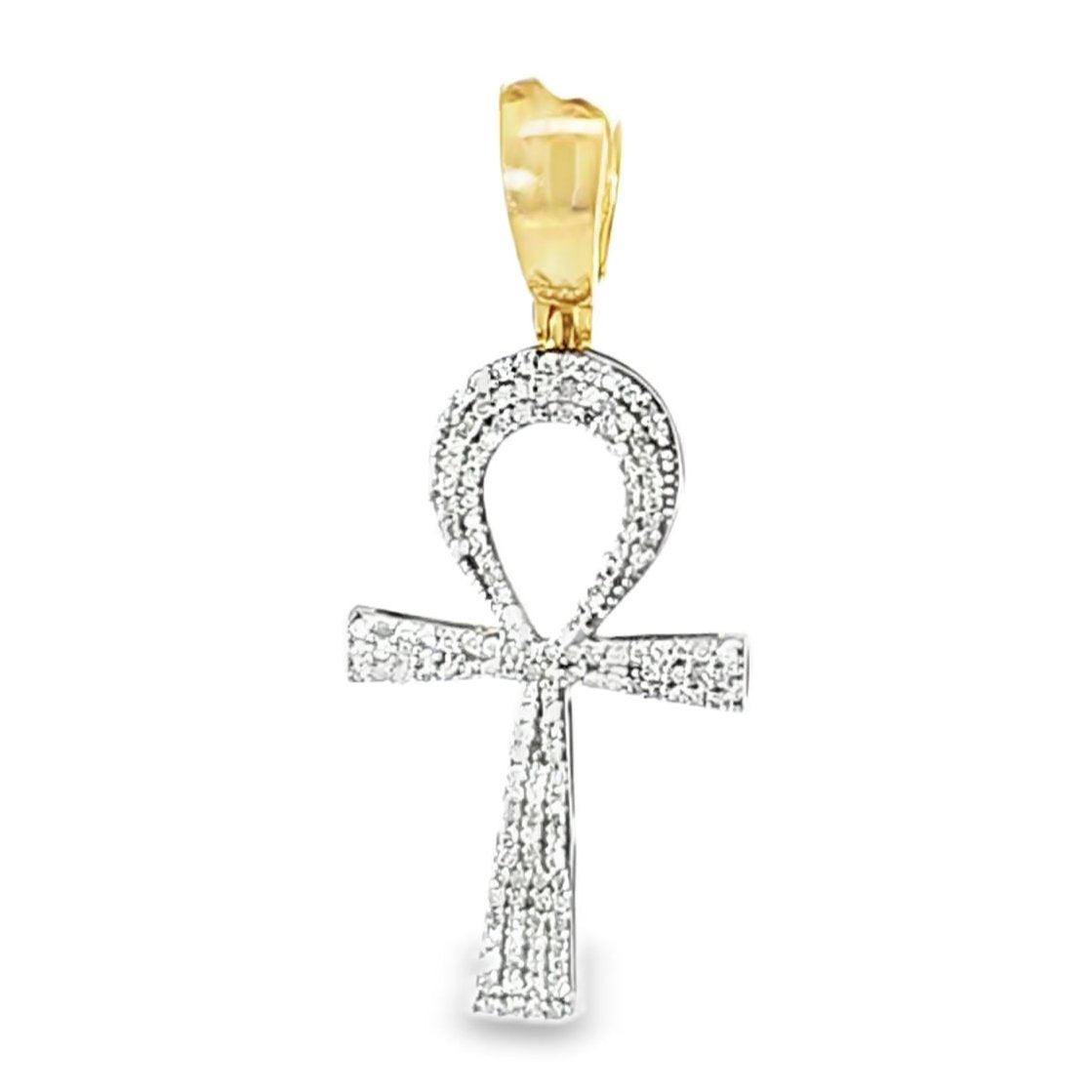 Ankh Pendant 0.5 Ct. Diamond 10K Yellow Gold