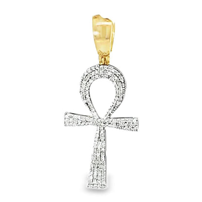 Ankh Pendant 0.5 Ct. Diamond 10K Yellow Gold