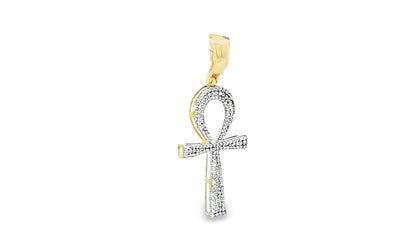 Ankh Pendant 0.5 Ct. Diamond 10K Yellow Gold