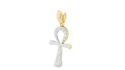 Ankh Pendant 0.5 Ct. Diamond 10K Yellow Gold