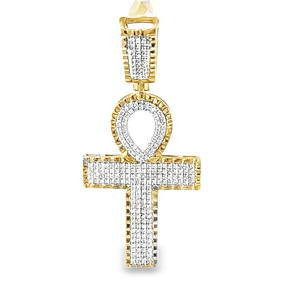 Ankh Pendant 0.5 Ct. Diamond 10K Yellow Gold