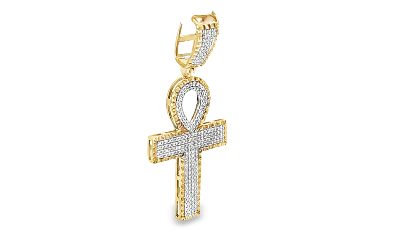 Ankh Pendant 0.5 Ct. Diamond 10K Yellow Gold