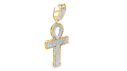 Ankh Pendant 0.5 Ct. Diamond 10K Yellow Gold