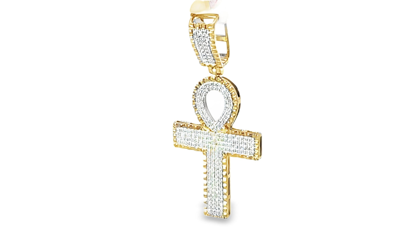 Ankh Pendant 0.5 Ct. Diamond 10K Yellow Gold