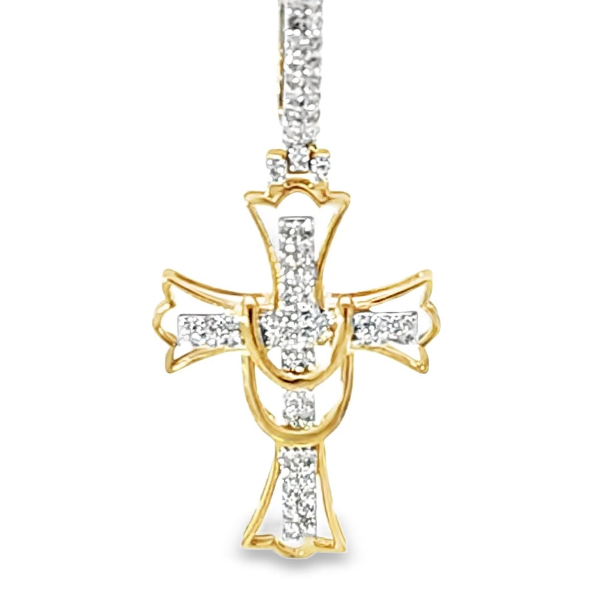 Fashion Diamond Cross 0.5 Ct. Diamond 10K Yellow Gold