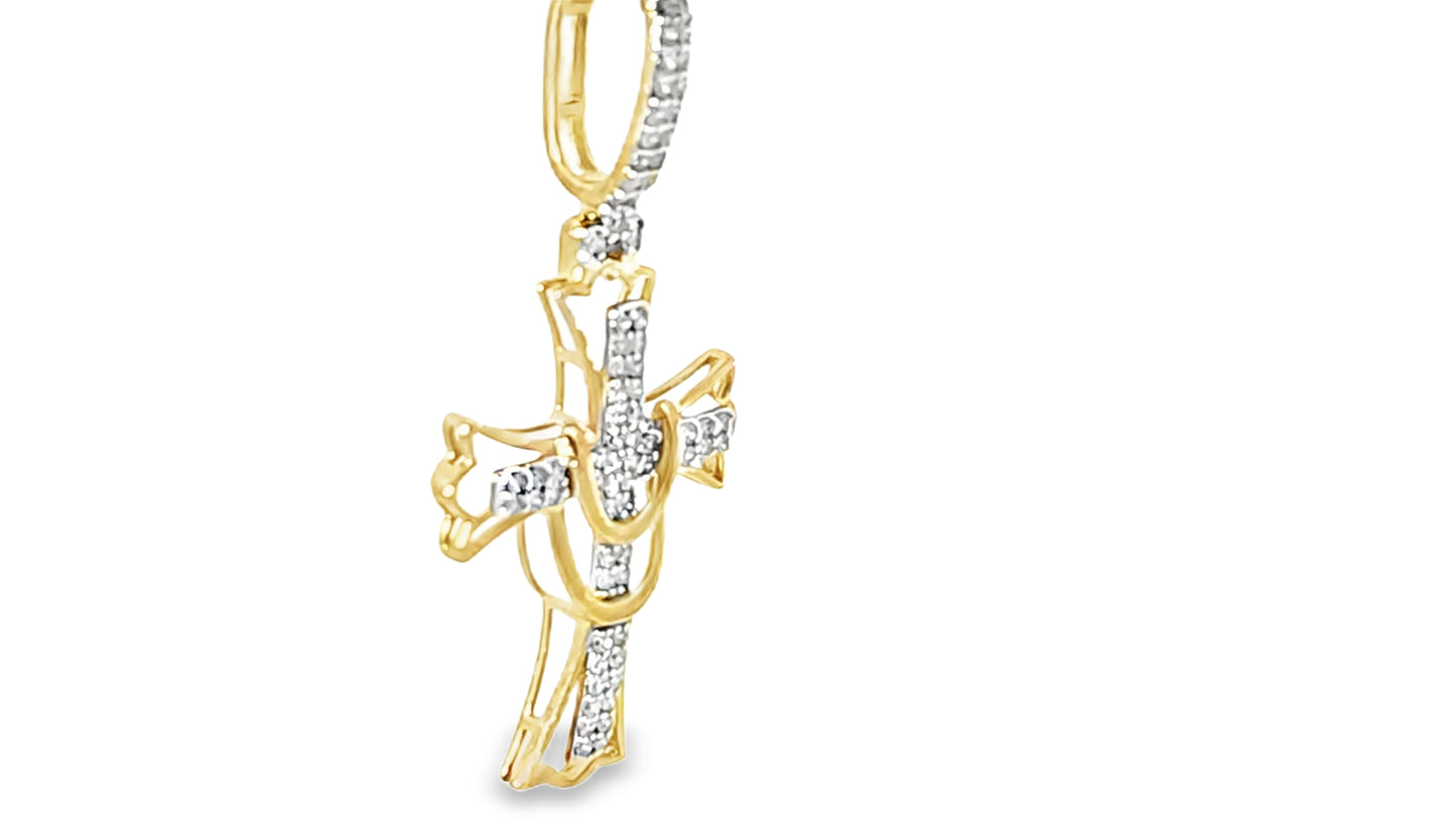 Fashion Diamond Cross 0.5 Ct. Diamond 10K Yellow Gold