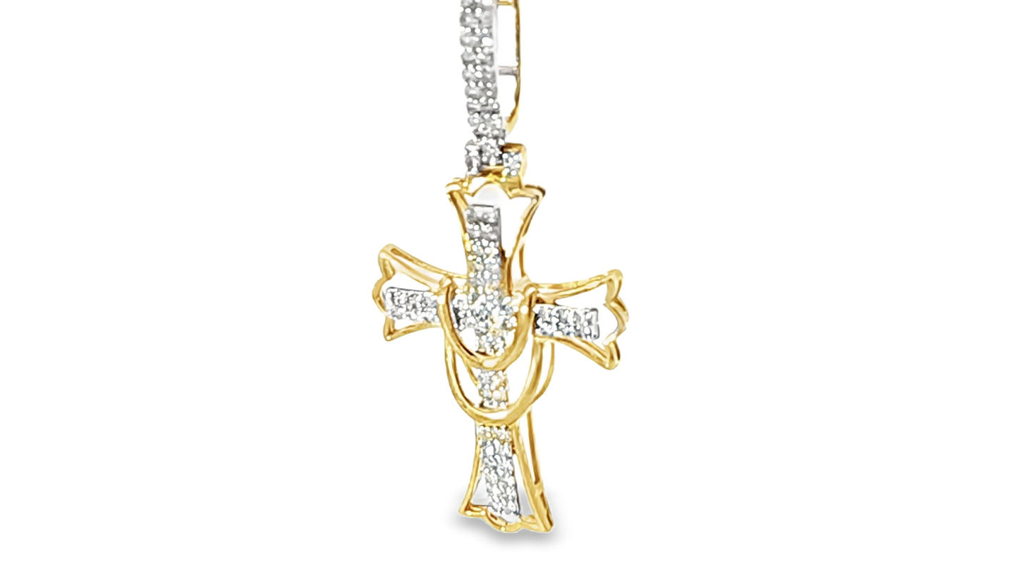 Fashion Diamond Cross 0.5 Ct. Diamond 10K Yellow Gold