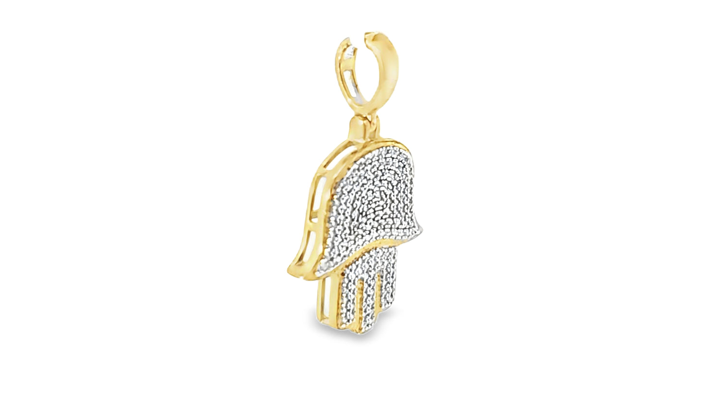 Hamsa Hand Pendant 0.33 Ct. Diamond 10K Yellow Gold