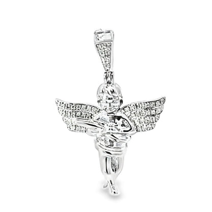 Angel Pendant 0.48 Ct. Diamond 10K White Gold