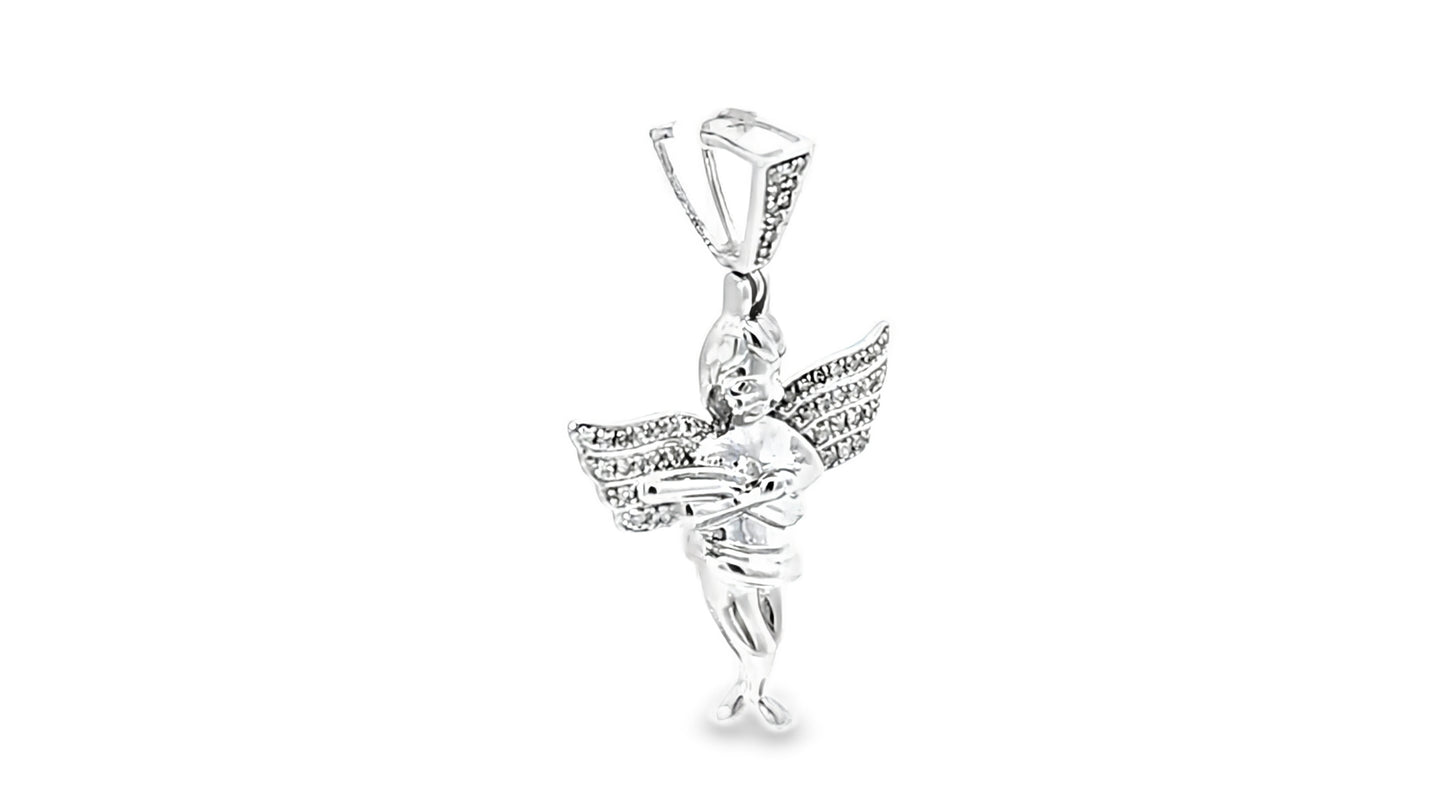 Angel Pendant 0.48 Ct. Diamond 10K White Gold