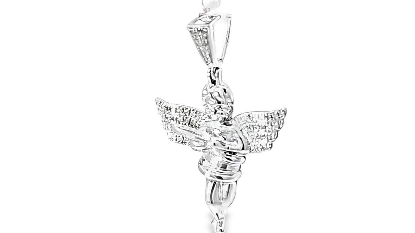 Angel Pendant 0.48 Ct. Diamond 10K White Gold