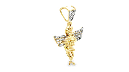 Angel Pendant 0.18 Ct. Diamond 10K Yellow Gold