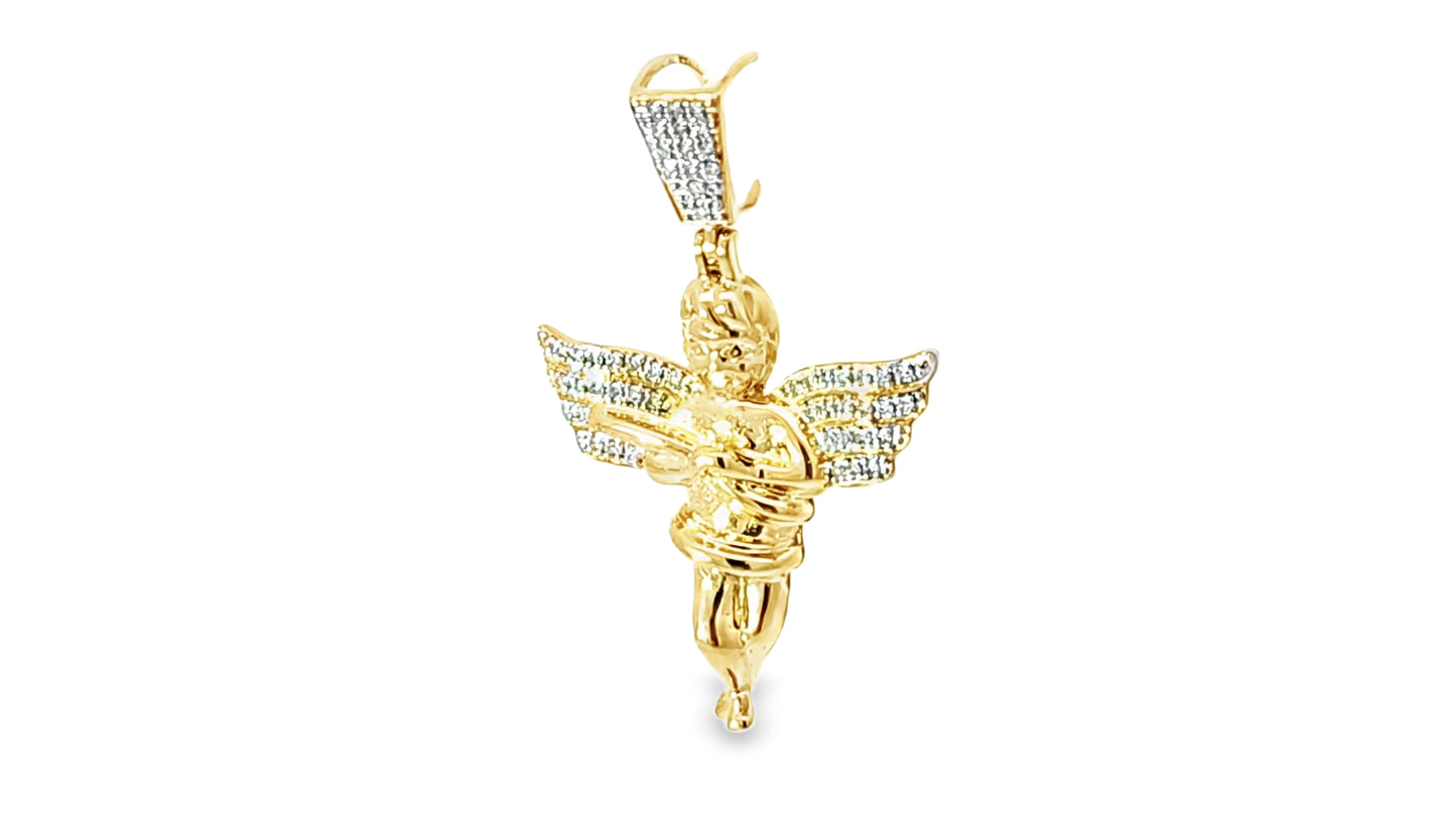 Angel Pendant 0.18 Ct. Diamond 10K Yellow Gold