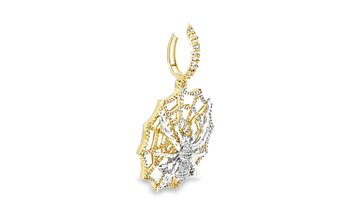 Spider Web Pendant 1.875 Ct. Diamond 10K Yellow Gold