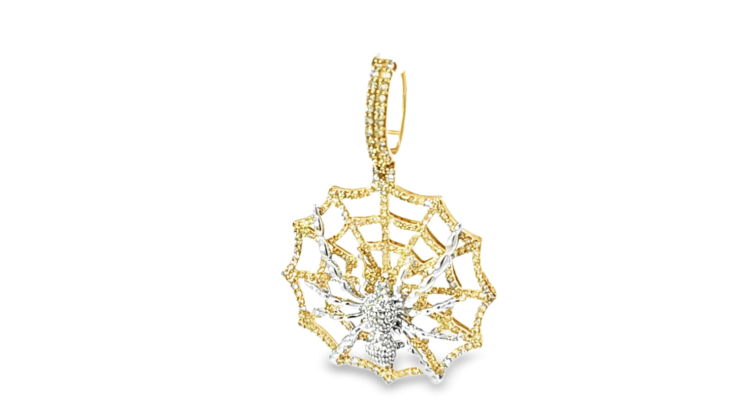 Spider Web Pendant 1.875 Ct. Diamond 10K Yellow Gold