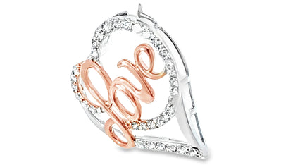 Love Heart Pendant 0.56 Ct. Diamond 10K Rose Gold