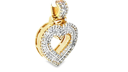 Baguette Heart Pendant 0.65 Ct. Diamond 10K Yellow Gold