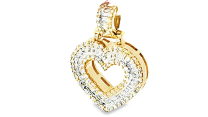 Baguette Heart Pendant 0.65 Ct. Diamond 10K Yellow Gold