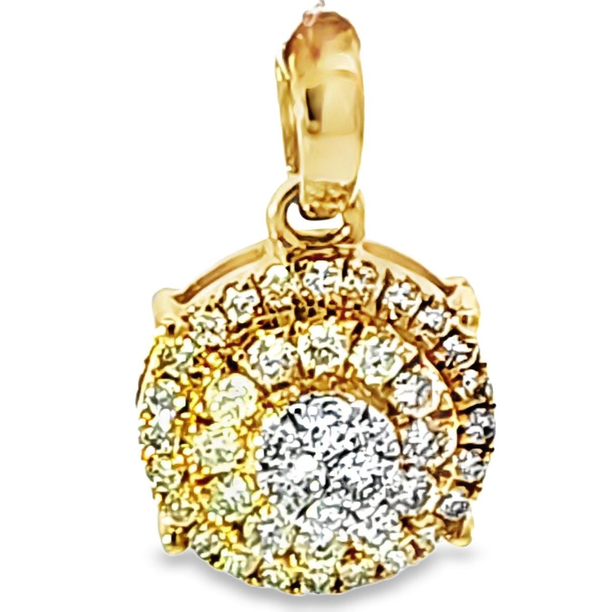 Round Shape Elegant Pendant 0.4 Ct. Diamond 10K Yellow Gold