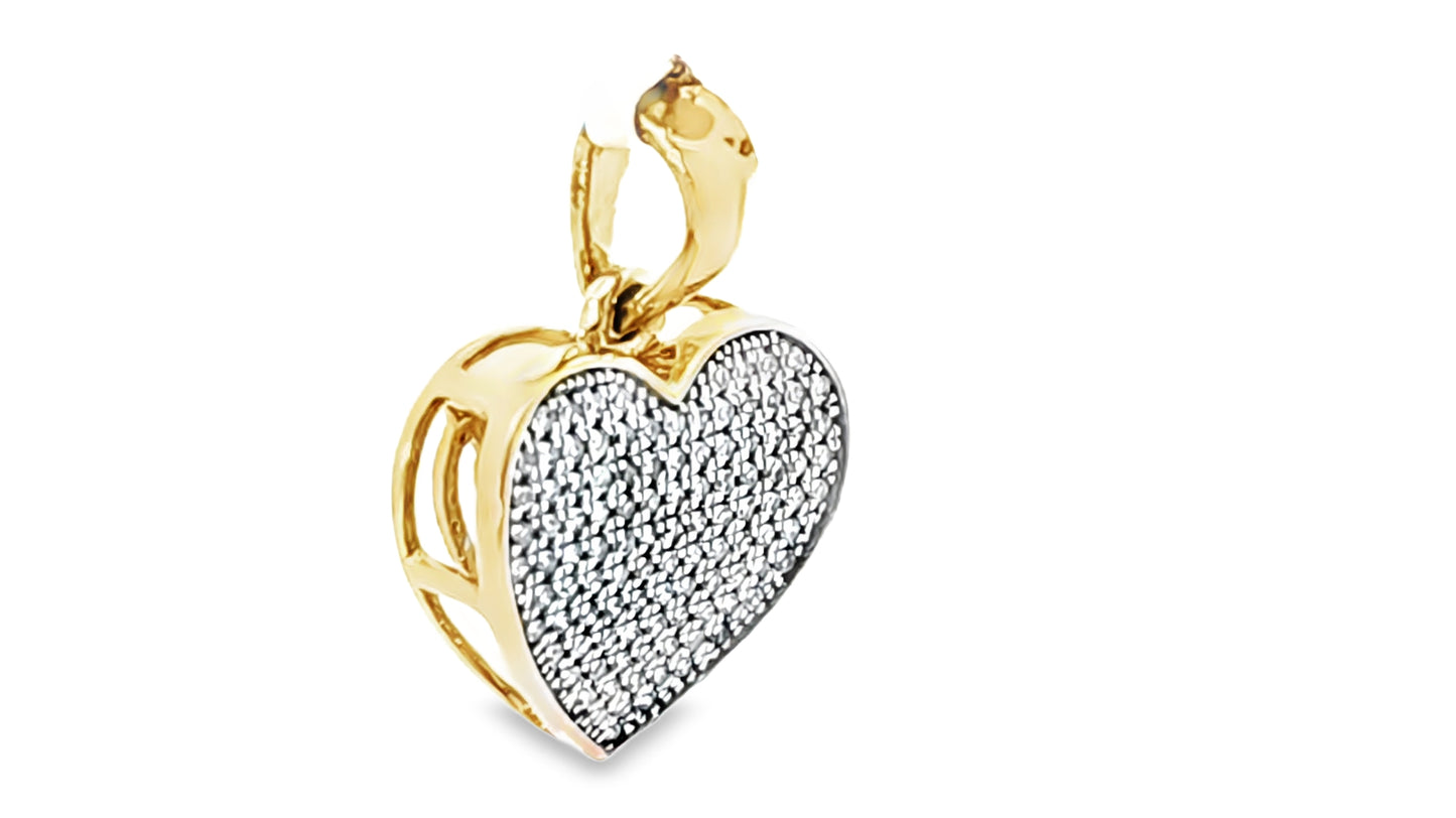 Micro Pave Heart Pendant 0.22 Ct. 10K Yellow Gold