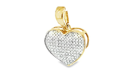 Micro Pave Heart Pendant 0.22 Ct. 10K Yellow Gold