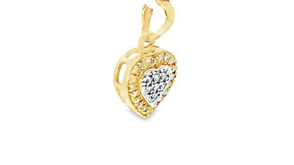 Elegant Heart Pendant 0.12 Ct. Diamond 10K Yellow Gold